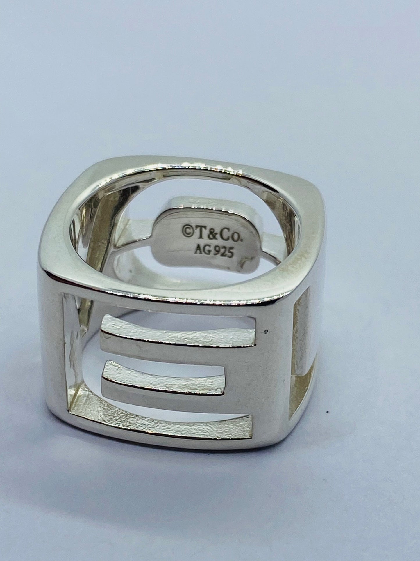 TIFFANY & CO DONALD CLAFLIN ERA STENCIL LOVE RING 925 STERLING SILVER 5.75 POUCH