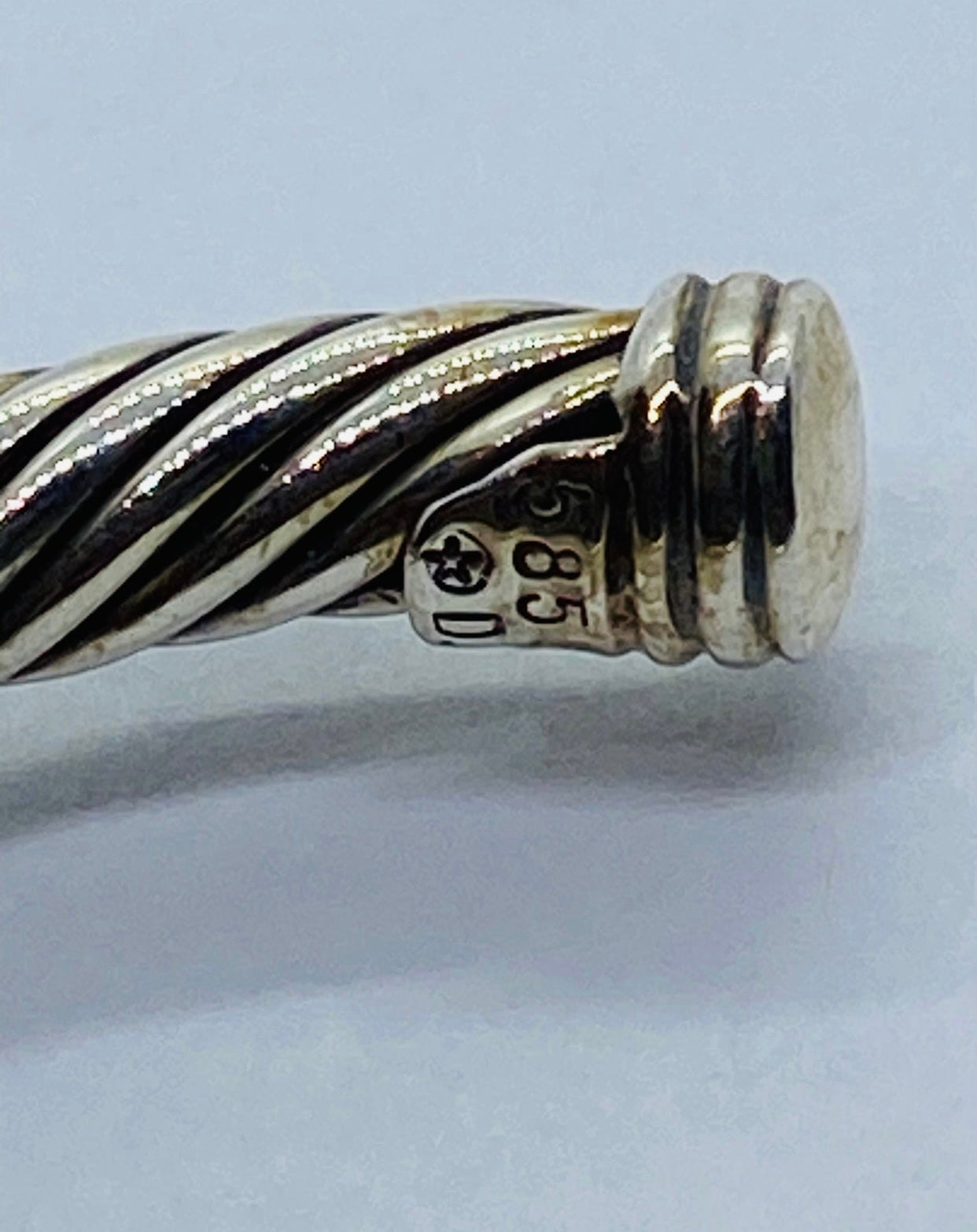 AUTHENTIC DAVID YURMAN SOLID 14K GOLD & STERLING SILVER CABLE BRACELET METRO