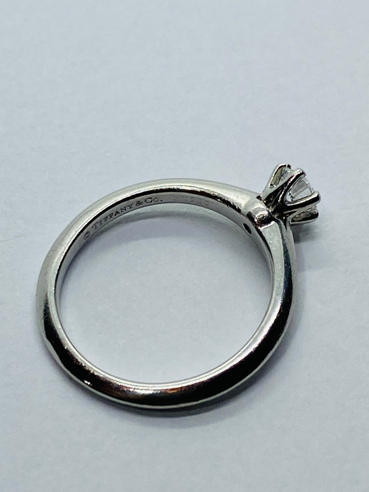 Tiffany & Co Platinum Solitaire Diamond Knife Edge Ring .30Carats F VS1 Box!