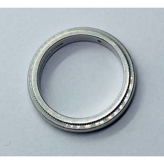 TIFFANY & CO PLATINUM 950 Double MILGRAIN WEDDING BAND 3MM SIZE 3.5