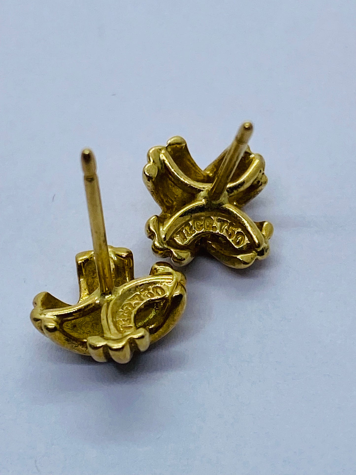 18K Yellow Gold Tiffany & Co T&Co Signature X Earrings Ear Rings 3.4 Grams