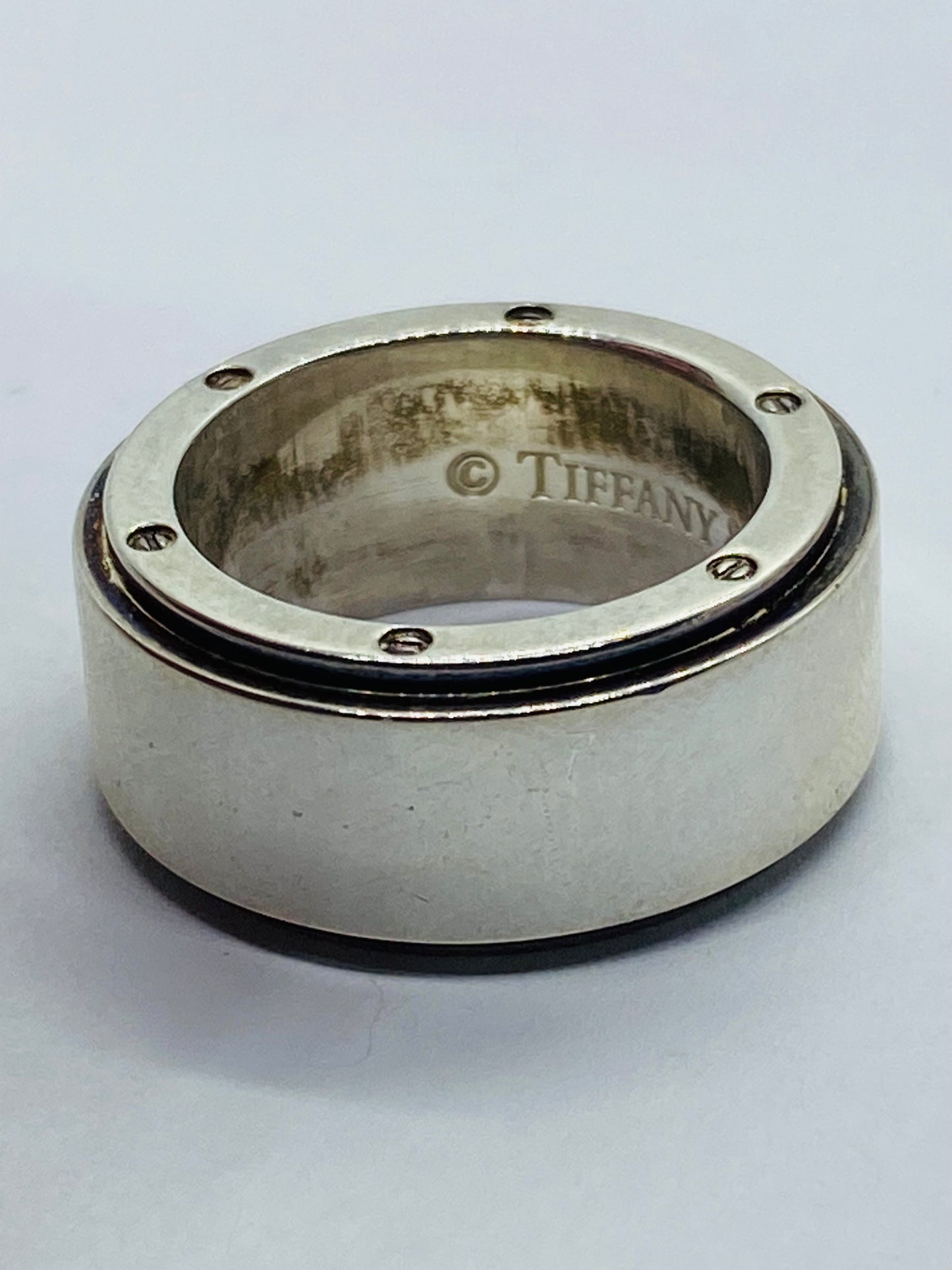 Tiffany & Co Silver Wide Metropolis Ring Size 5