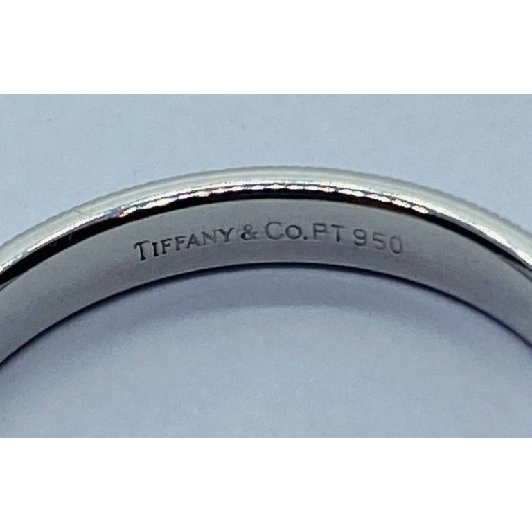 Tiffany & Co Platinum 950 3mm Double milgrain band ring 6.4 grams - Size 9