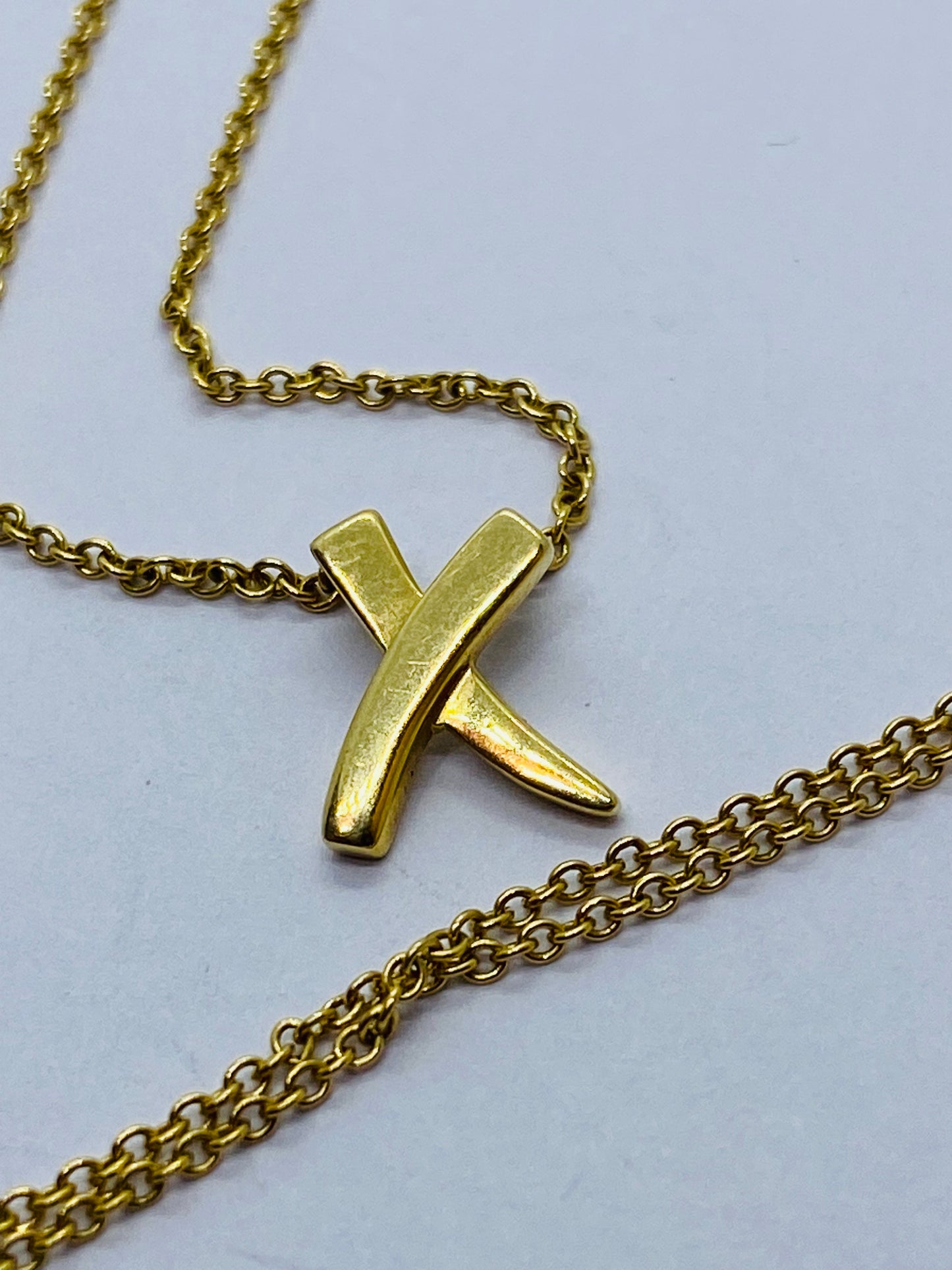 Tiffany & Co Paloma Picasso 18K Gold Mini Graffiti X Necklace 10MM