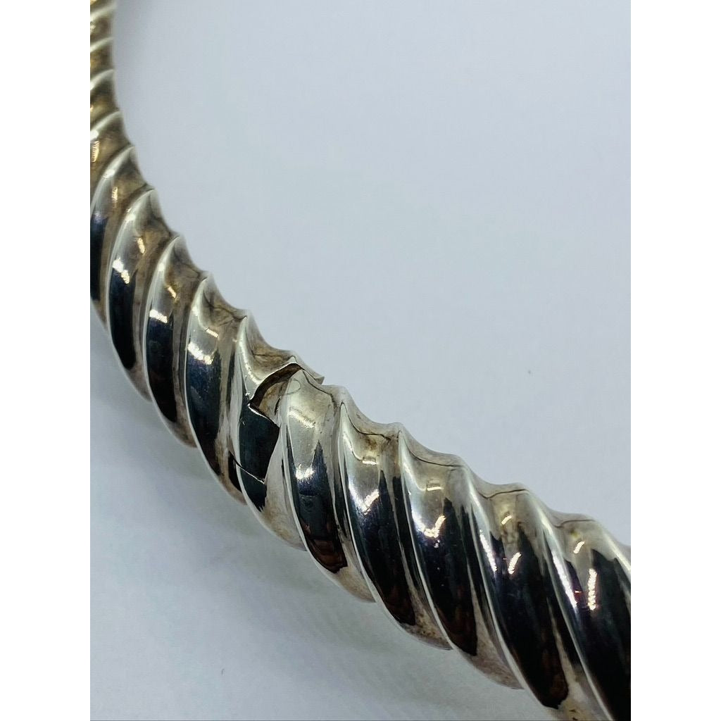 Tiffany & Co Very Rare Ribbed Collar Necklace Sterling Silver 17" Vintage READ