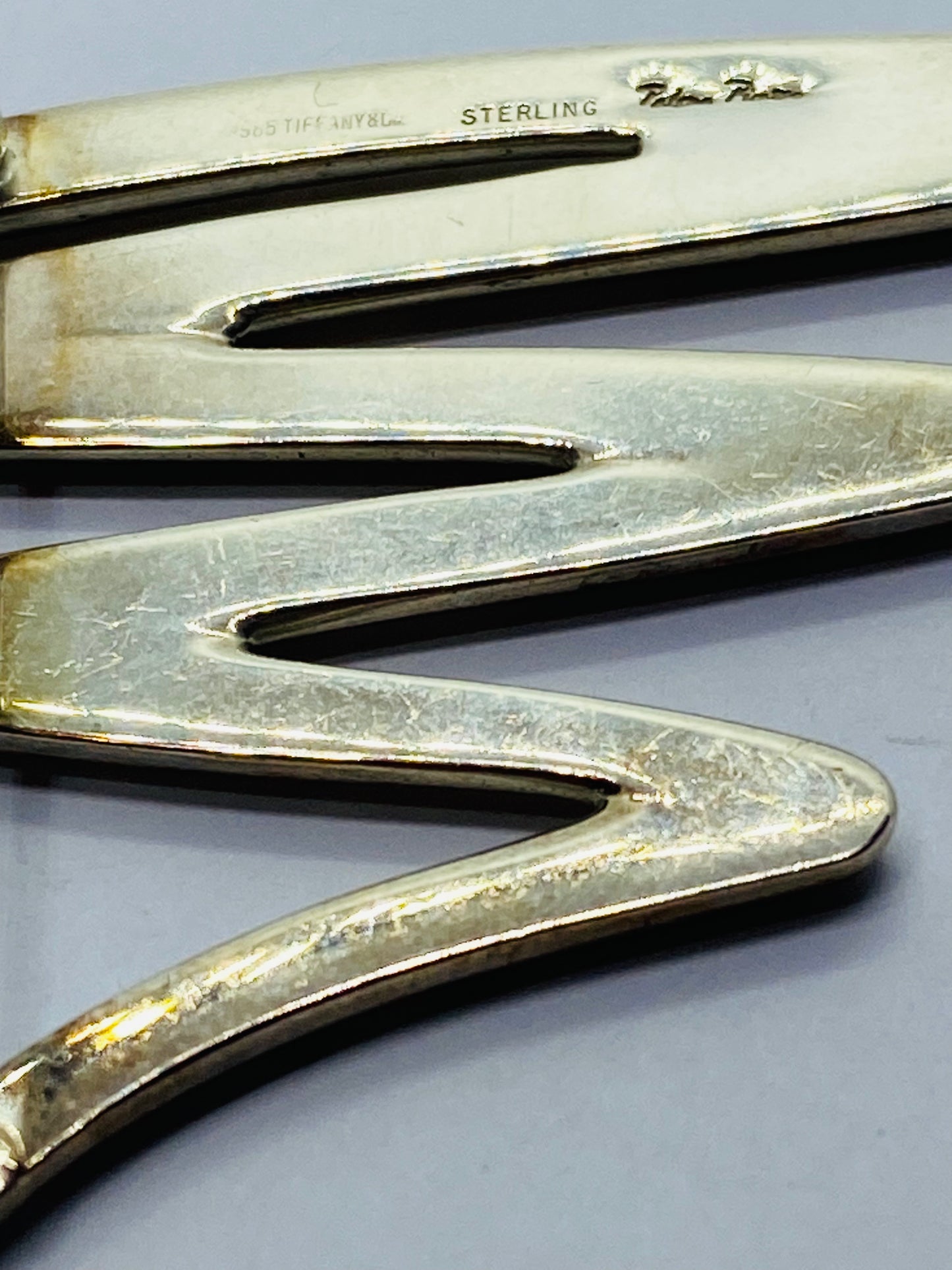Tiffany & Co Paloma Picasso Sterling Silver Zig Zag Vintage Brooch. LARGE