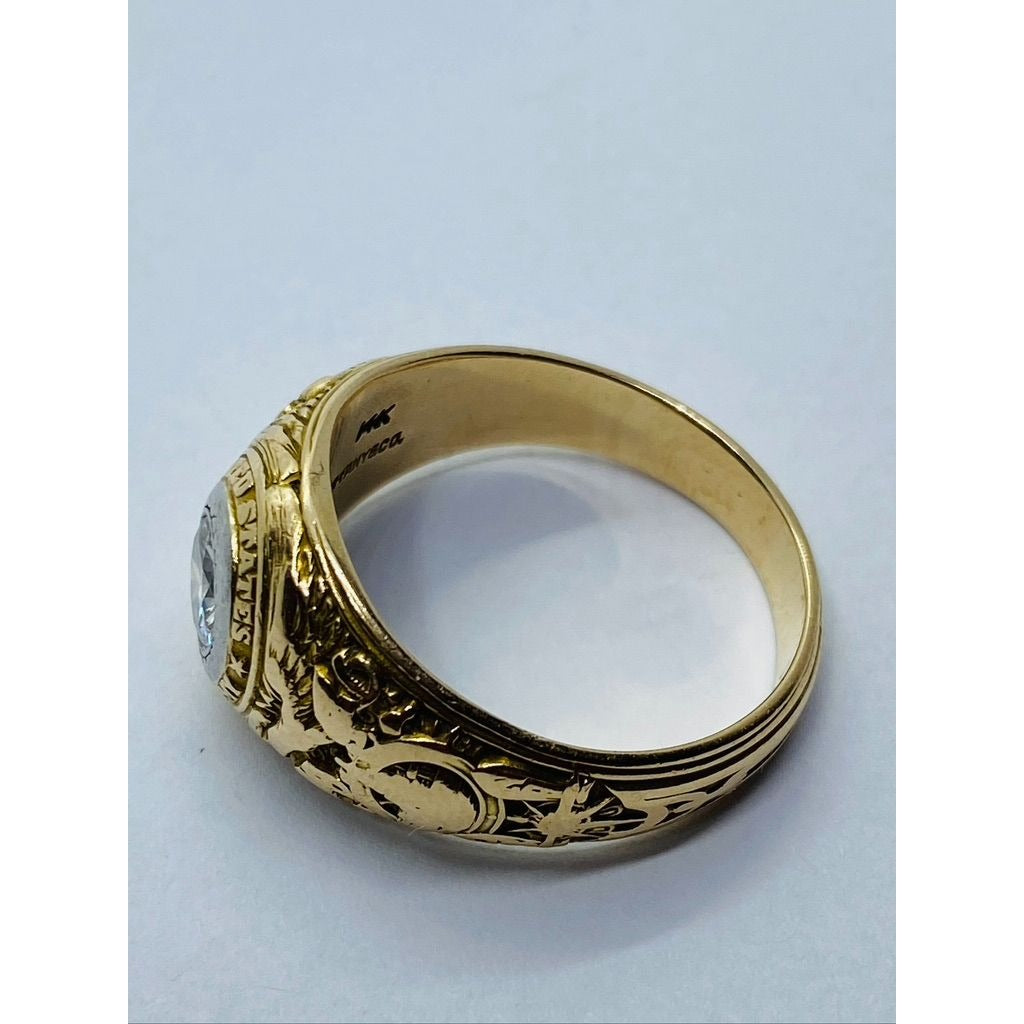 Tiffany & Co 14K Platinum .61CT 1912 Naval Academy Class Ring RARE