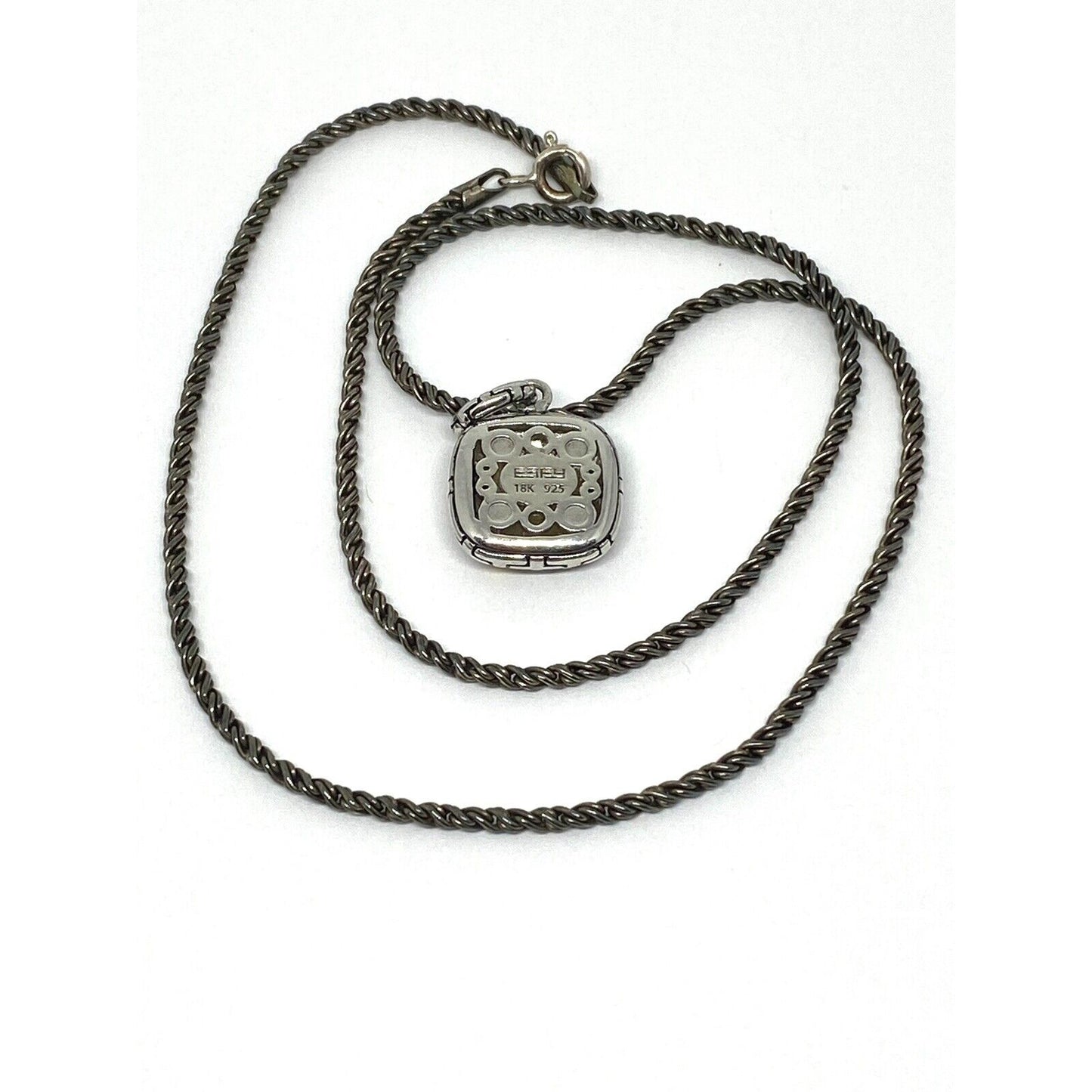 EFFY 18K Gold Sterling Silver Chain Pendant Necklace 14.4 Grams