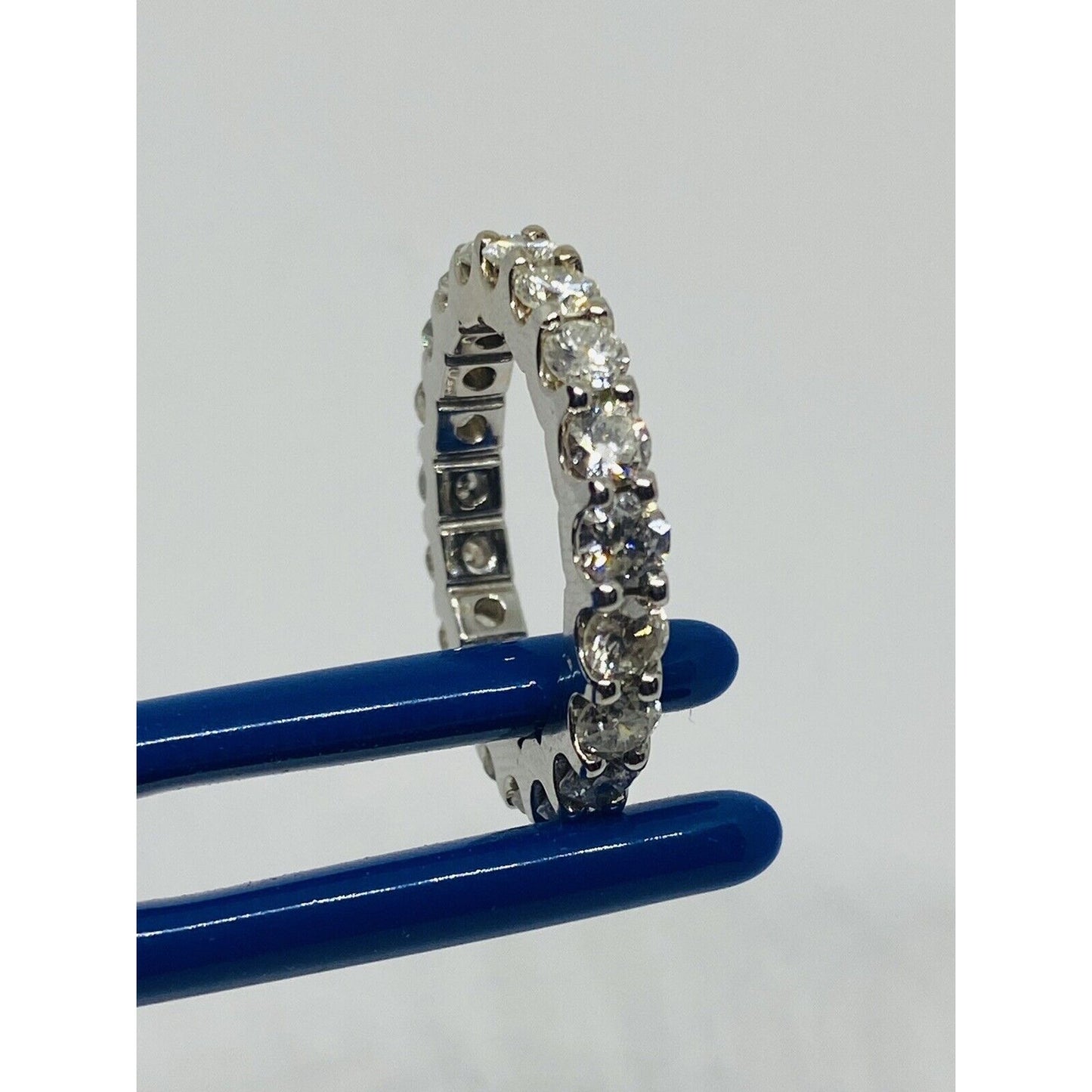 18K White Gold 3.23TCW diamond eternity band ring size 6 Mint Condition