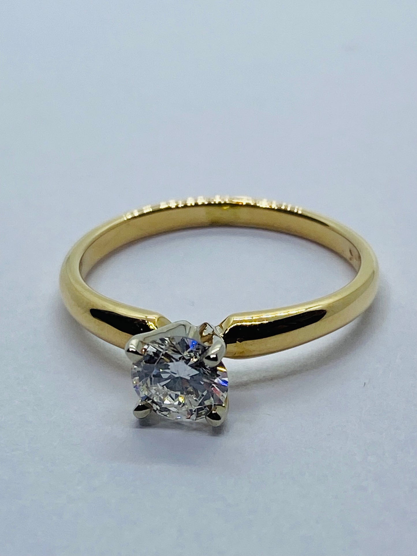 14K YG 0.54CT ROUND DIAMOND SOLITAIRE ENGAGEMENT RING i1- i color *GIA CERT*