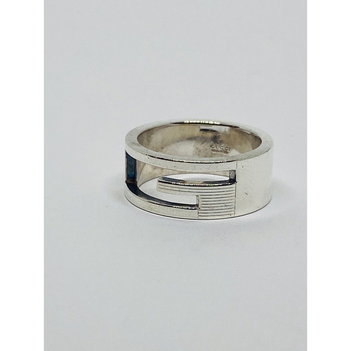 Gucci Cutout G Ring Sterling Silver size 6