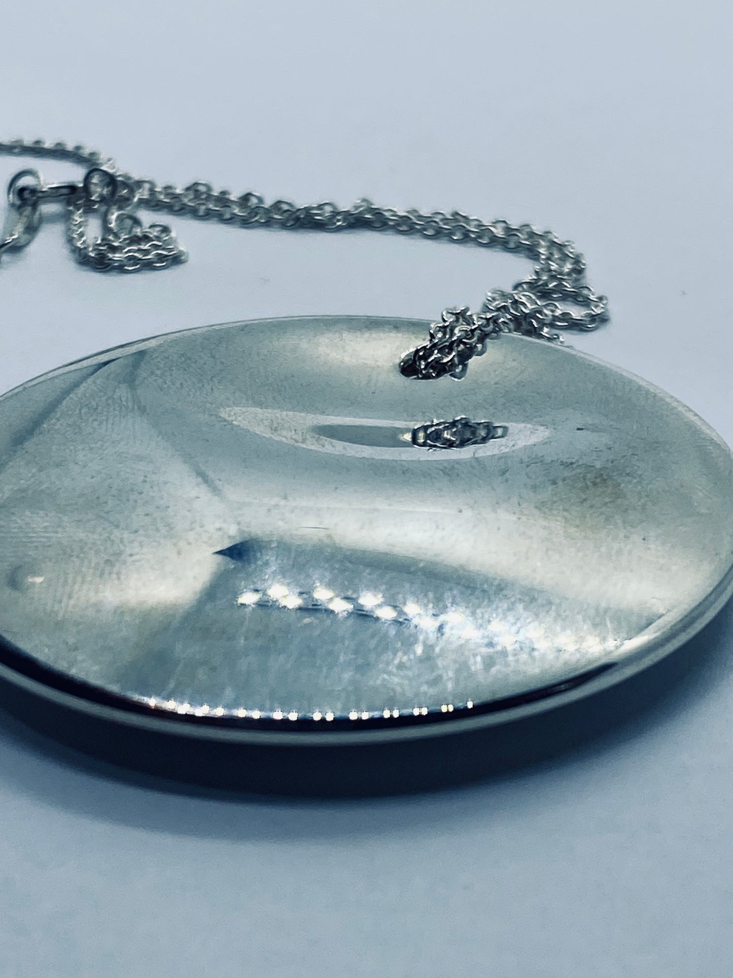 Tiffany & Co Elsa Peretti 50mm Disc 925 Sterling Silver Pendant & Necklace 16”