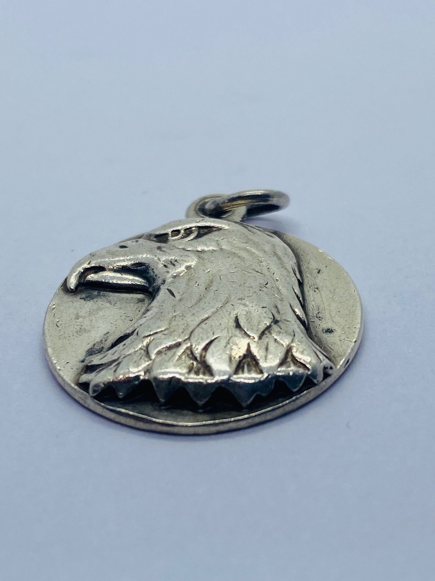 Tiffany & Co. Eagle Round Sterling Silver .925 Charm Pendant Rare Find