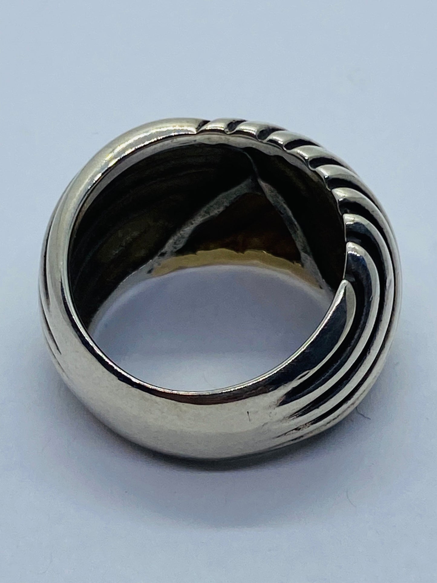 Vintage Tiffany & Co. 14K Gold and Sterling Silver Dome Ring Size 6.75