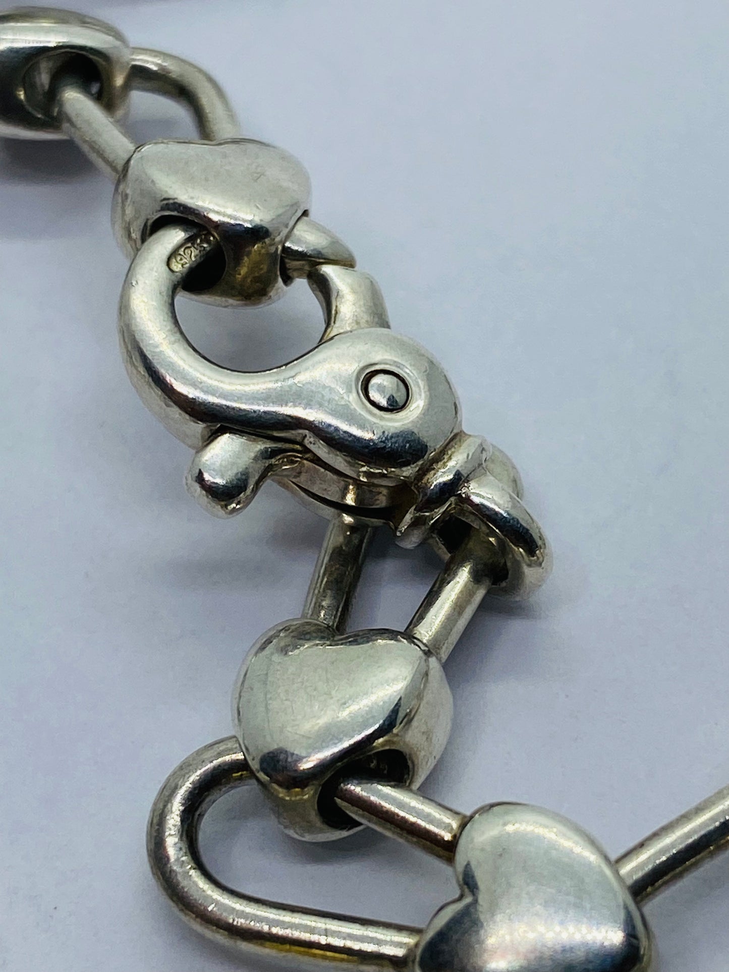 Tiffany & Co Silver Gold Heart Link Padlock Necklace 16.5” Pouch Box
