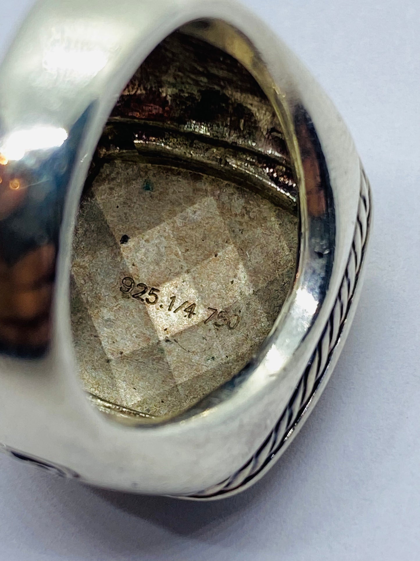 David Yurman Albion Faceted Dome Ring in 18kt Gold/Sterling Size 6