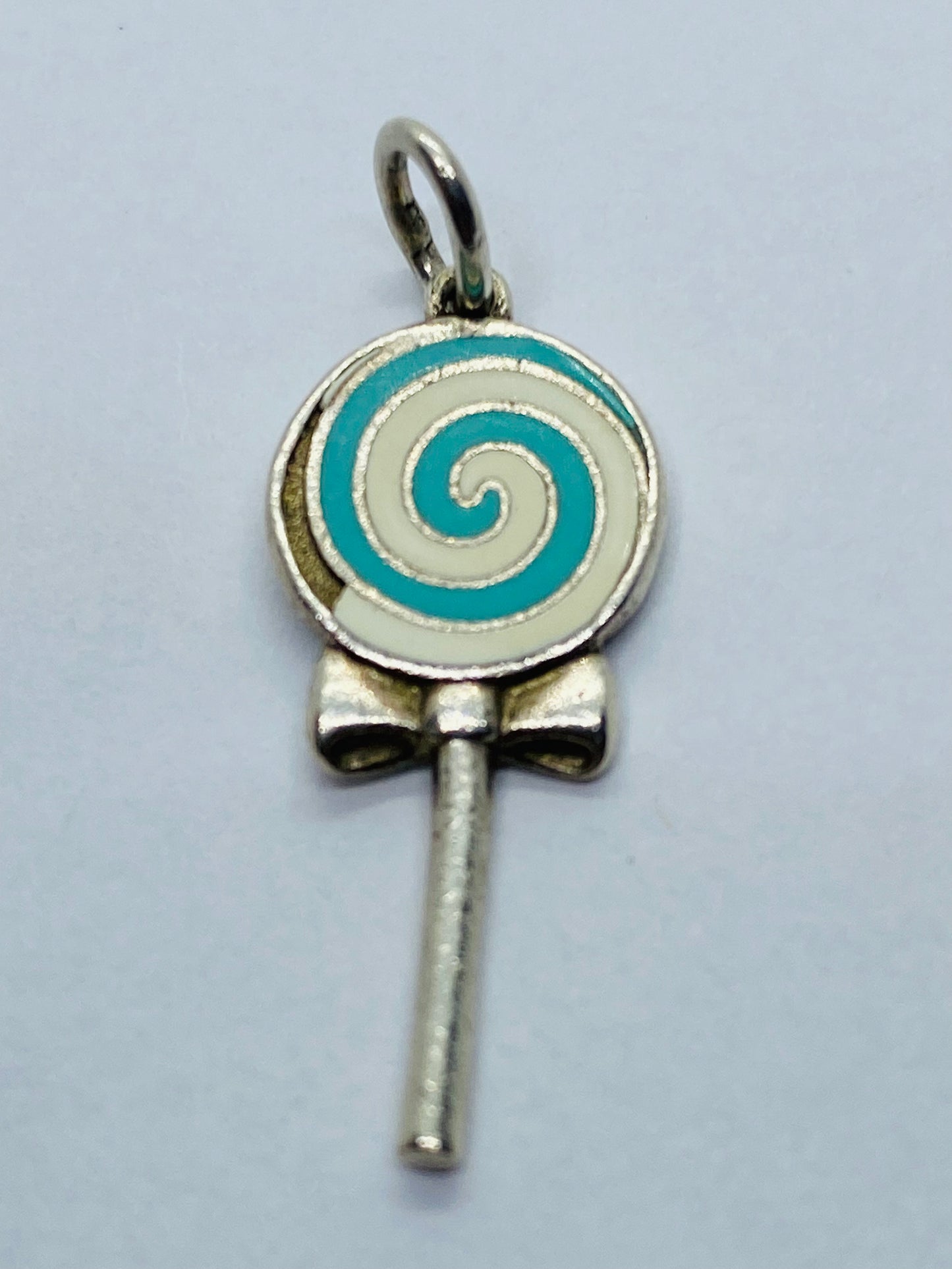 Tiffany and Co. Blue Enamel Lollipop Charm Great Condition