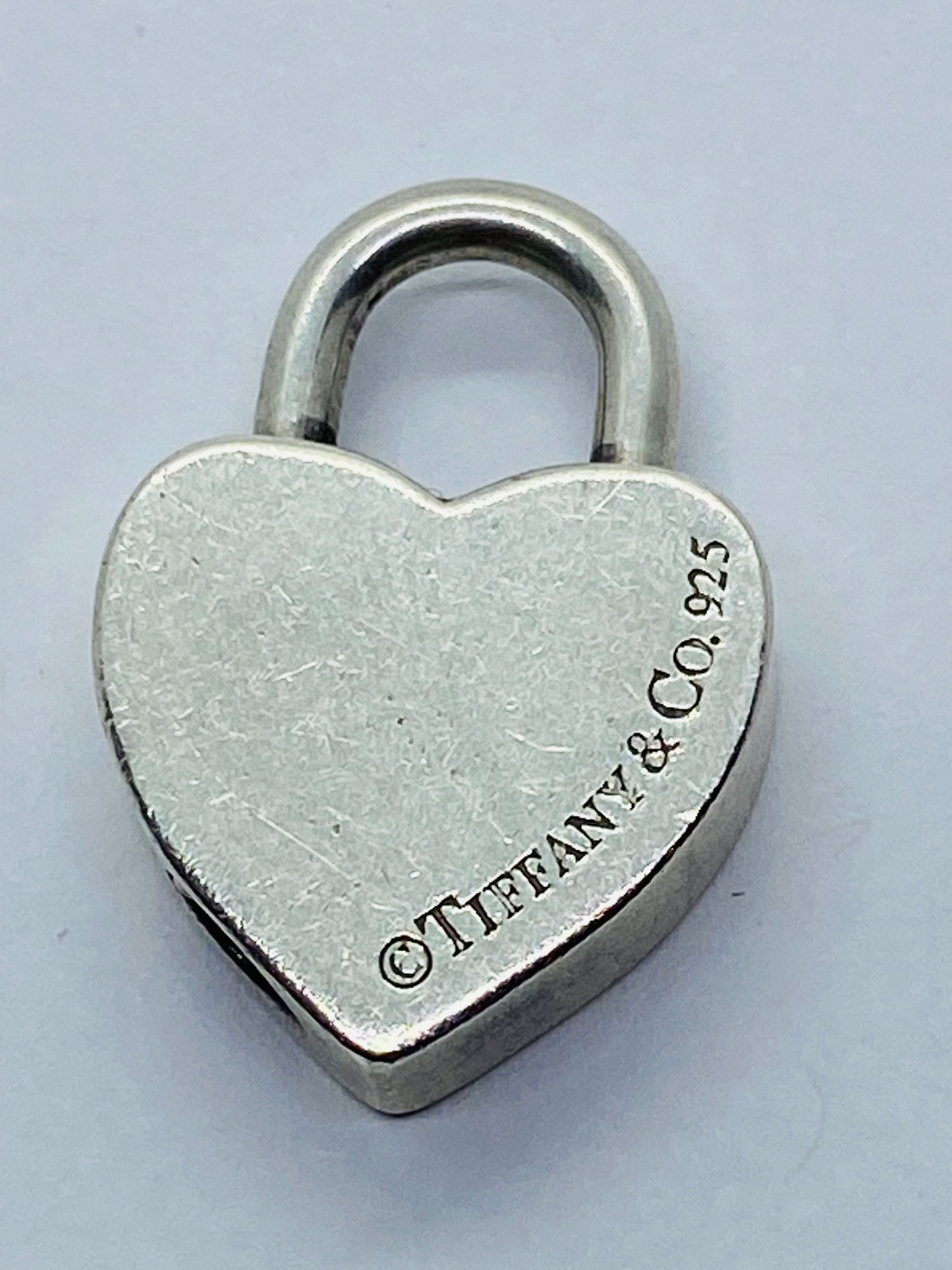Tiffany & Co Silver I LOVE YOU Heart Padlock Charm Pendant Love Script