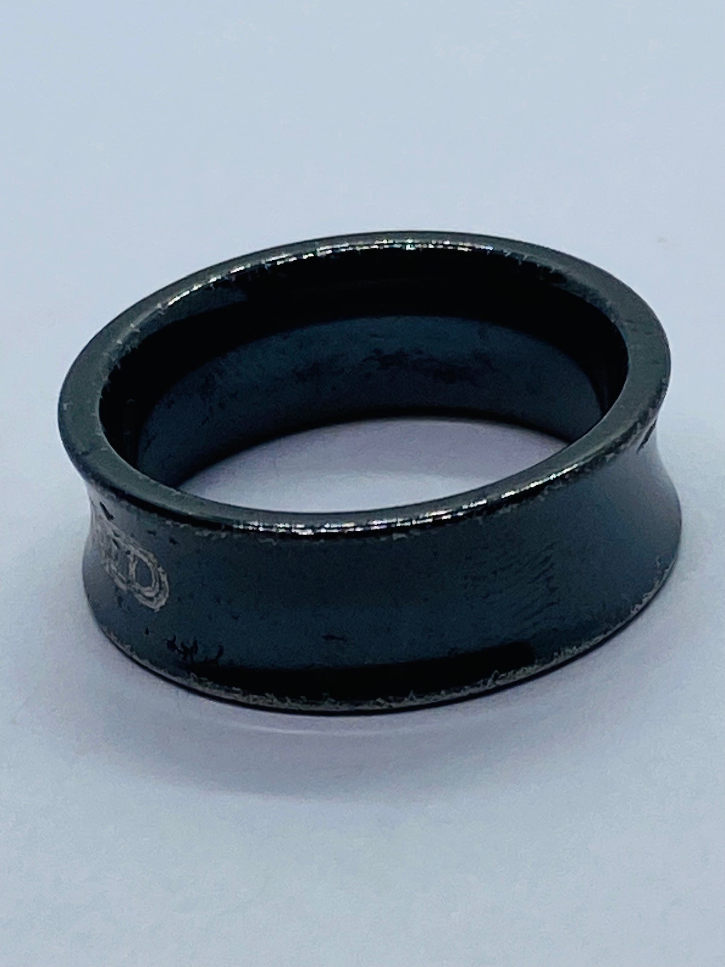 Tiffany & Co. Titanium 1837 Black Concave Ring Size 5.75
