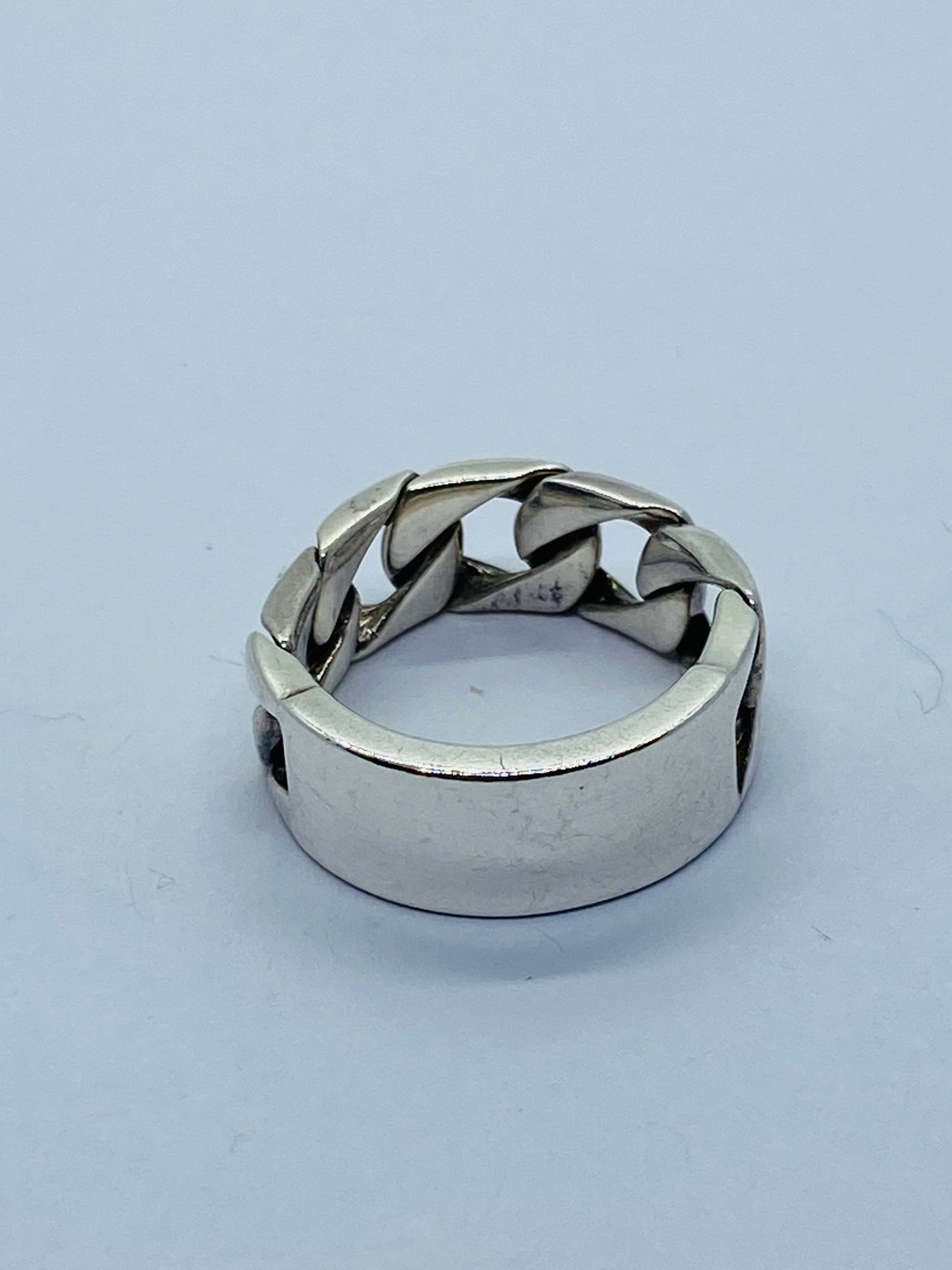 Tiffany & Co. 8MM ID Link Band 925 Sterling Silver Size 6.5