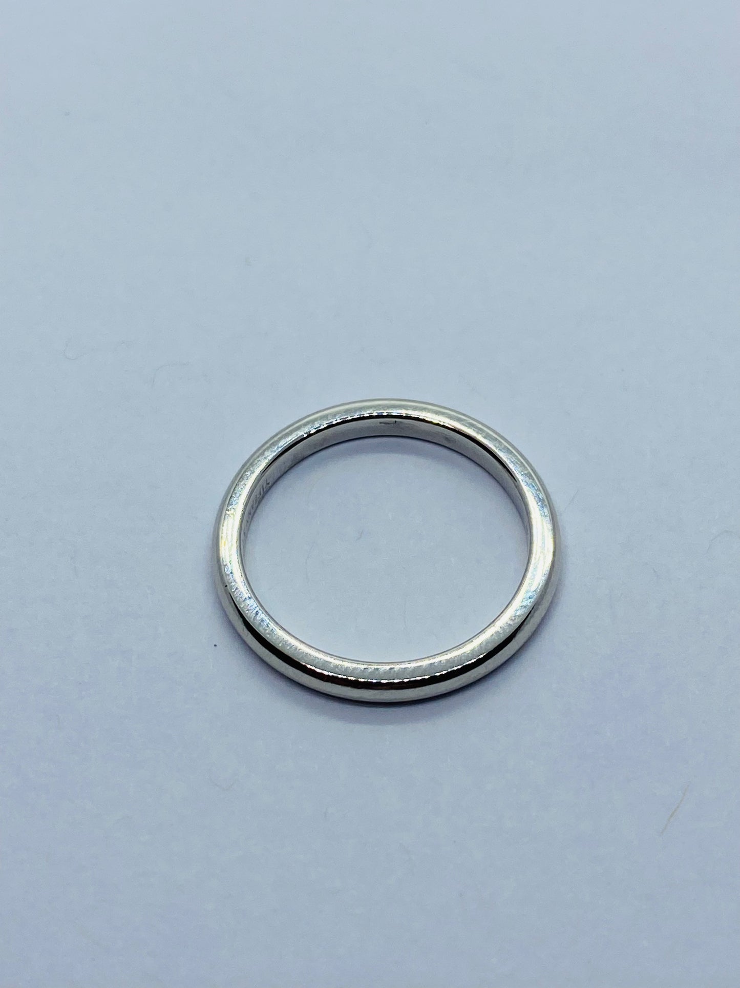 Tiffany & Co Solid Platinum 2mm Plain Size 4 Classic Domed Wedding Band Ring