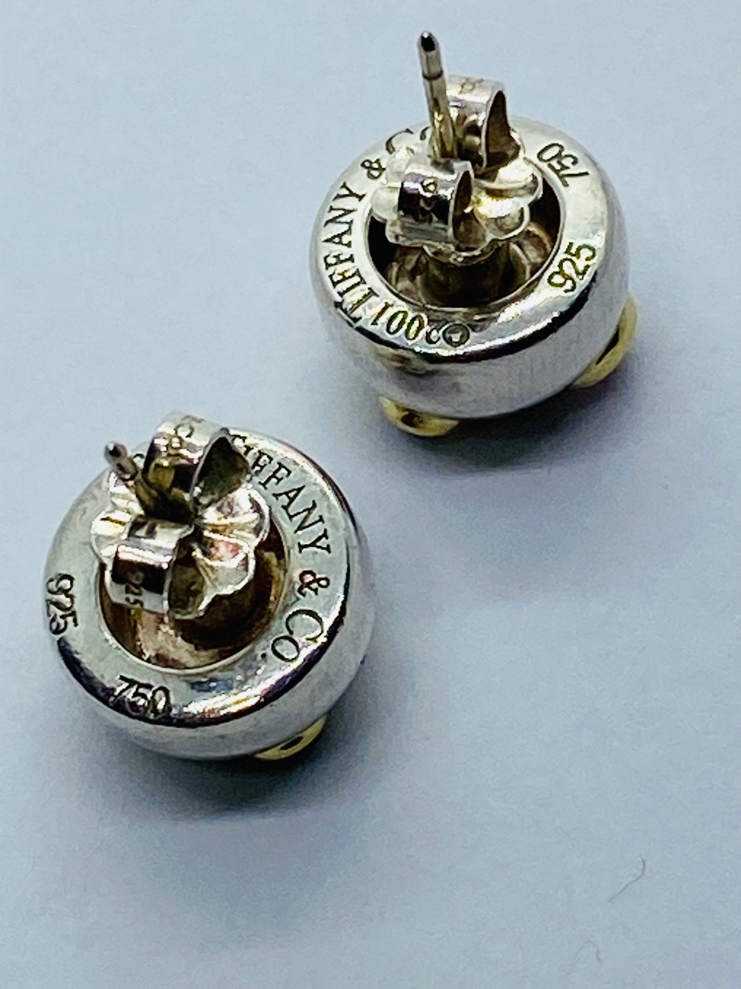 Tiffany & Co. Etoile Ball Earrings Sterling 18K Gold Tourmaline Sapphire Peridot