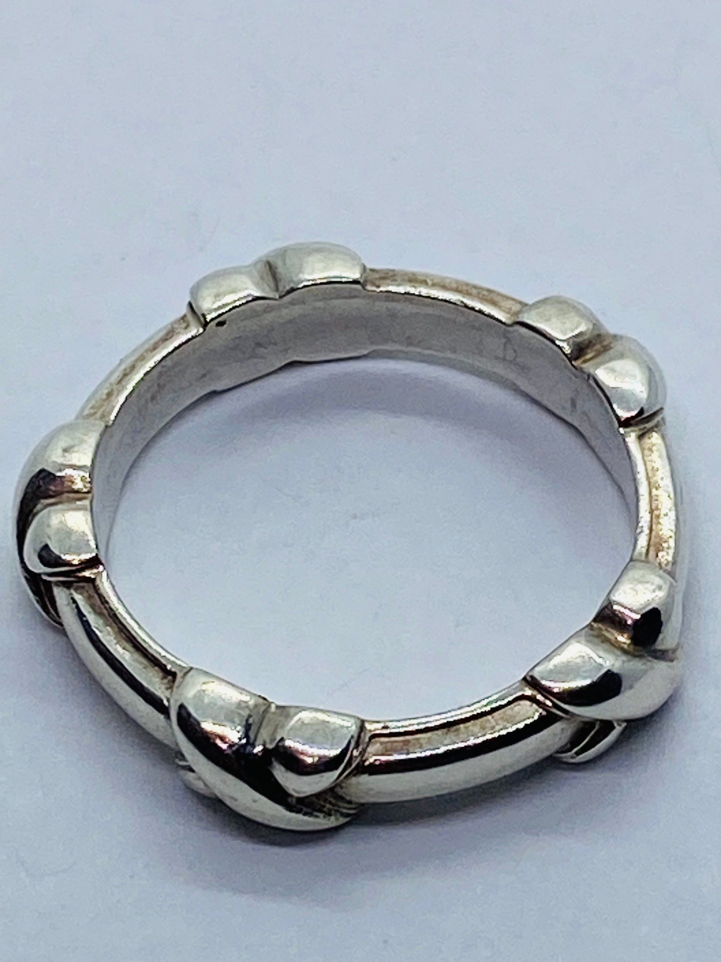 Tiffany & Co Silver Signature X Stacking Ring Band Sz 7.25