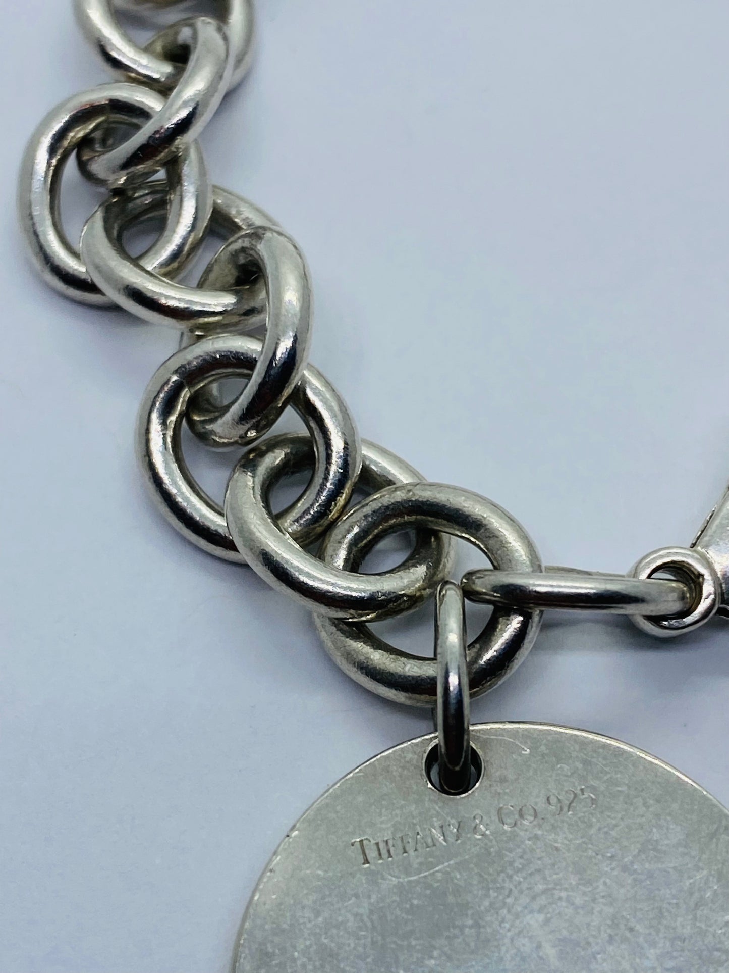 Tiffany & Co. Sterling Silver Round Tag Bracelet 7 1/2