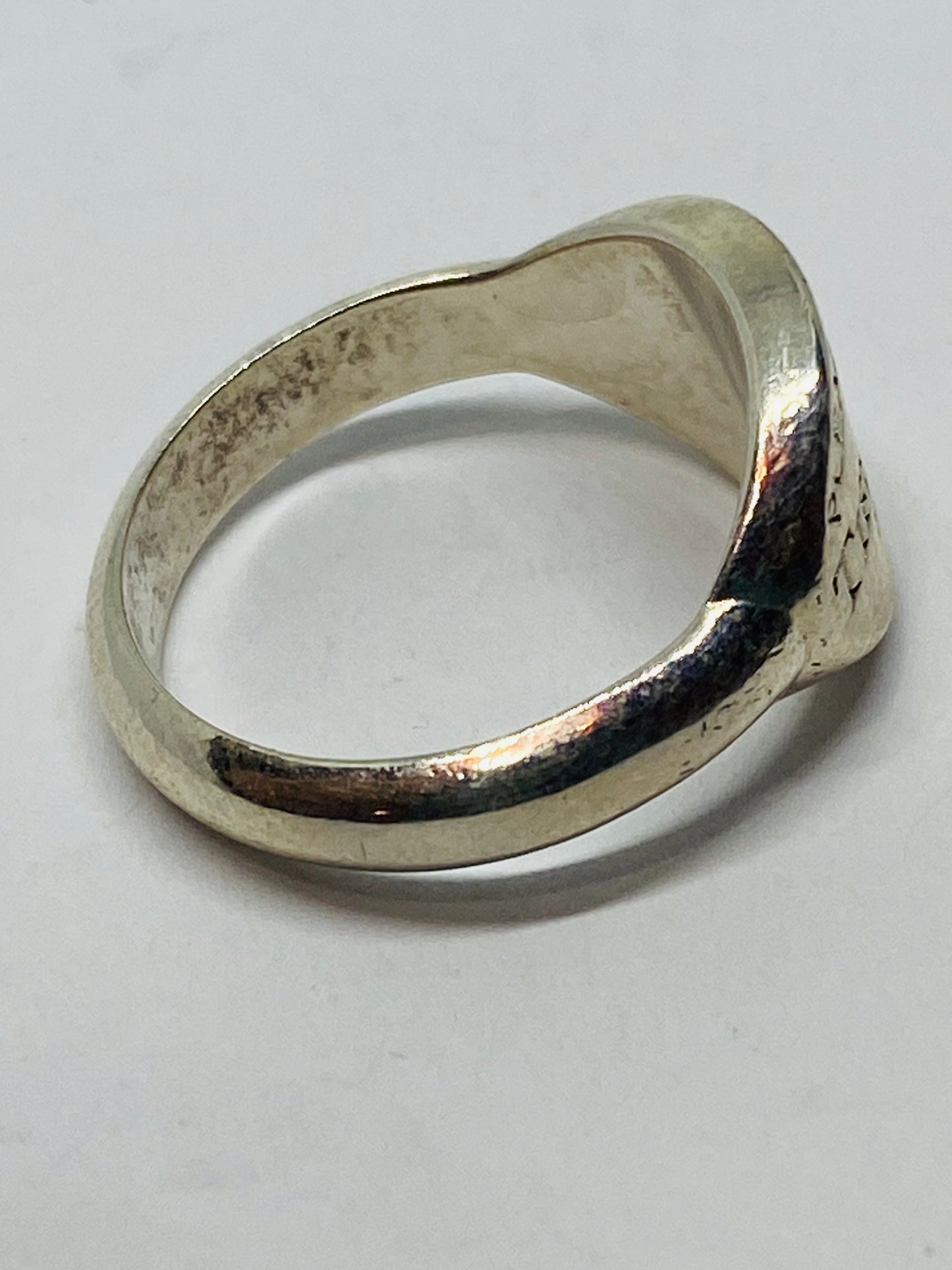 Please Return To Tiffany & Co Sterling Silver Oval Signet Band Ring 4.5
