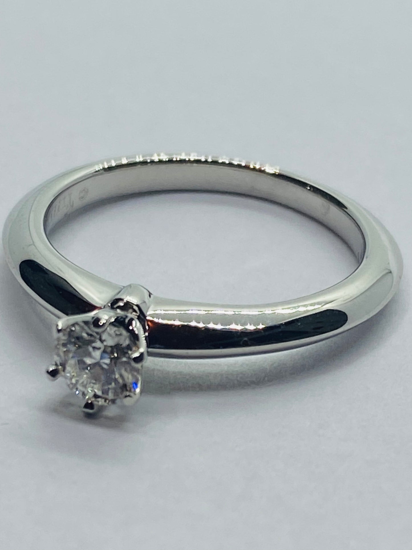 Tiffany & Co. 0.23 CT Diamond Platinum Solitaire Engagement Ring BOX! READ SIZED