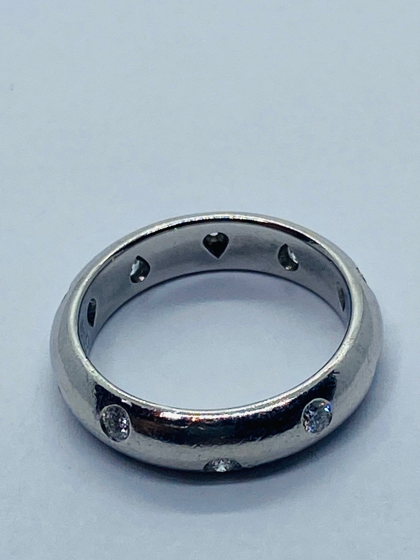 Platinum Tiffany & Co. Diamond Etoile Ring Band Wedding And Box