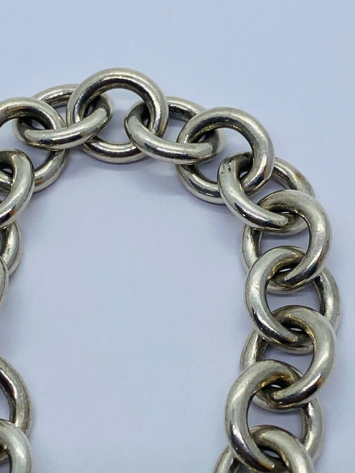 Return To Tiffany & Co 7.75” New Version Toggle Love Heart Bracelet Silver w Box