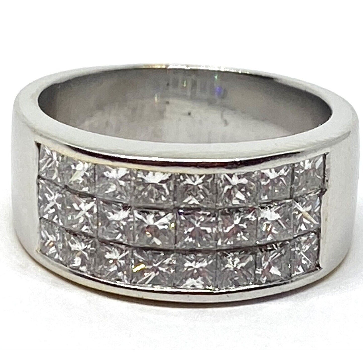 Designer Signed KOBI 2.4CT VS H Princess Cut Diamond 8.5MM 18k Gold Band Ring 7