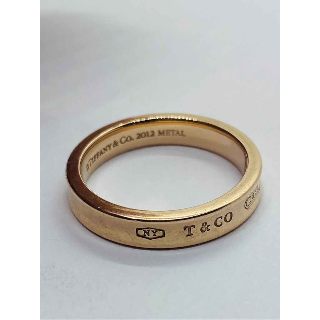 Tiffany & Co 1837 Concave Narrow Rubedo Metal 2012 Ring Size 8