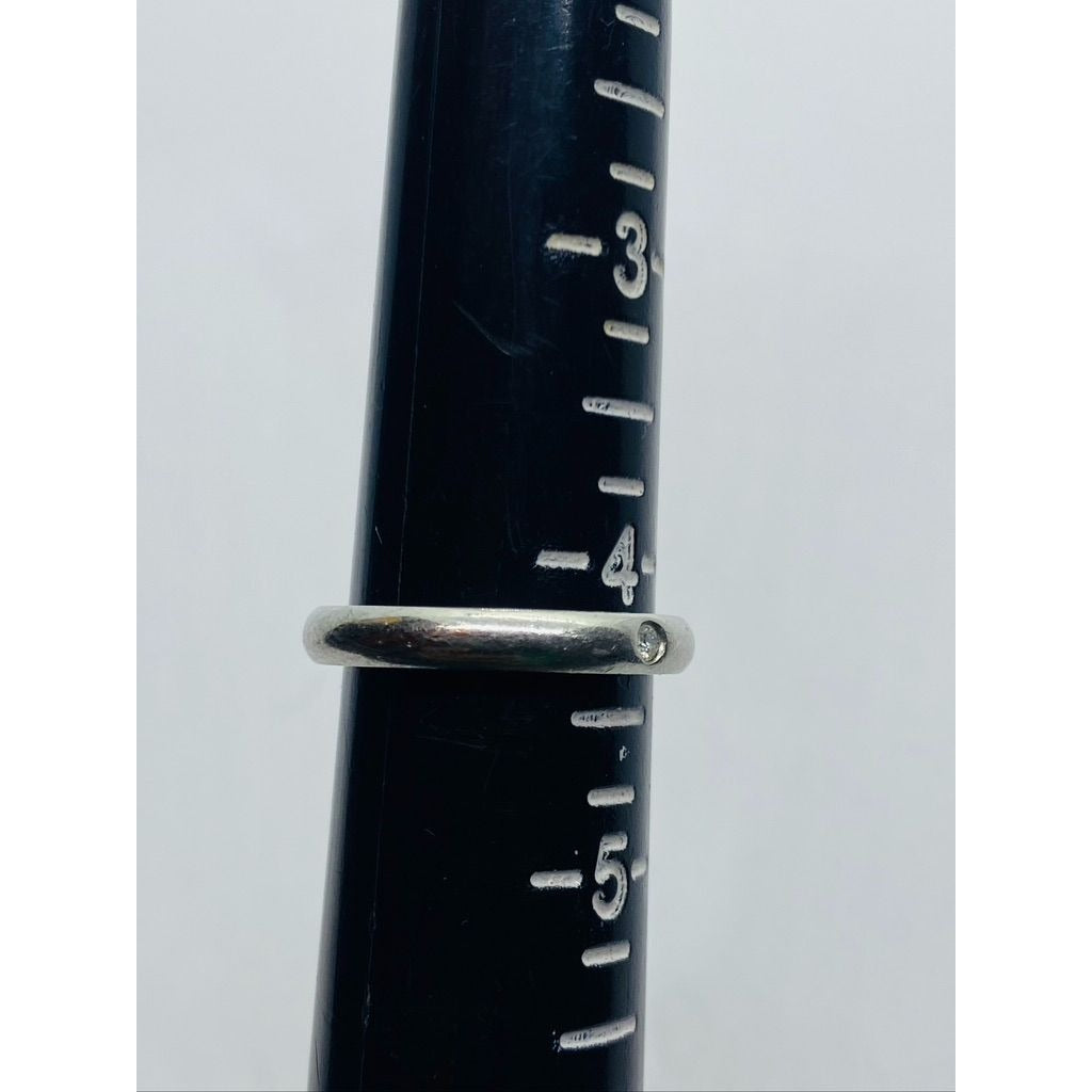Tiffany & Co Elsa Peretti Platinum Diamond Band Ring Size 4.25