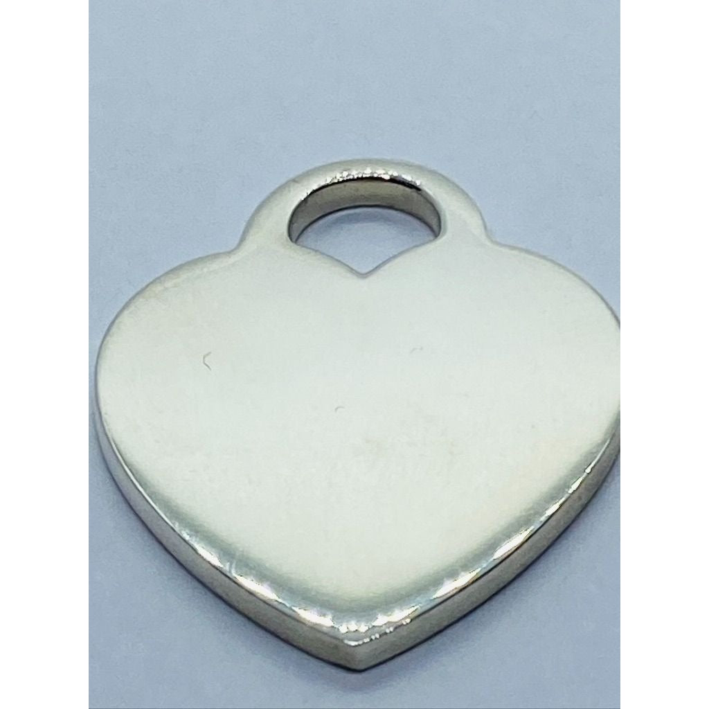 Tiffany & Co Sterling Silver Engravable Blank Heart Tag Charm Pendant