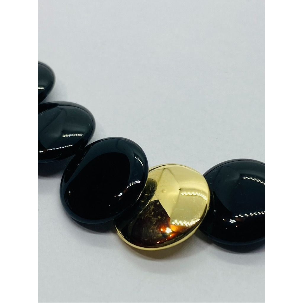 Tiffany & Co. 18k Yellow Gold Black Onyx Angela Cummings Lentil Necklace 14.5"