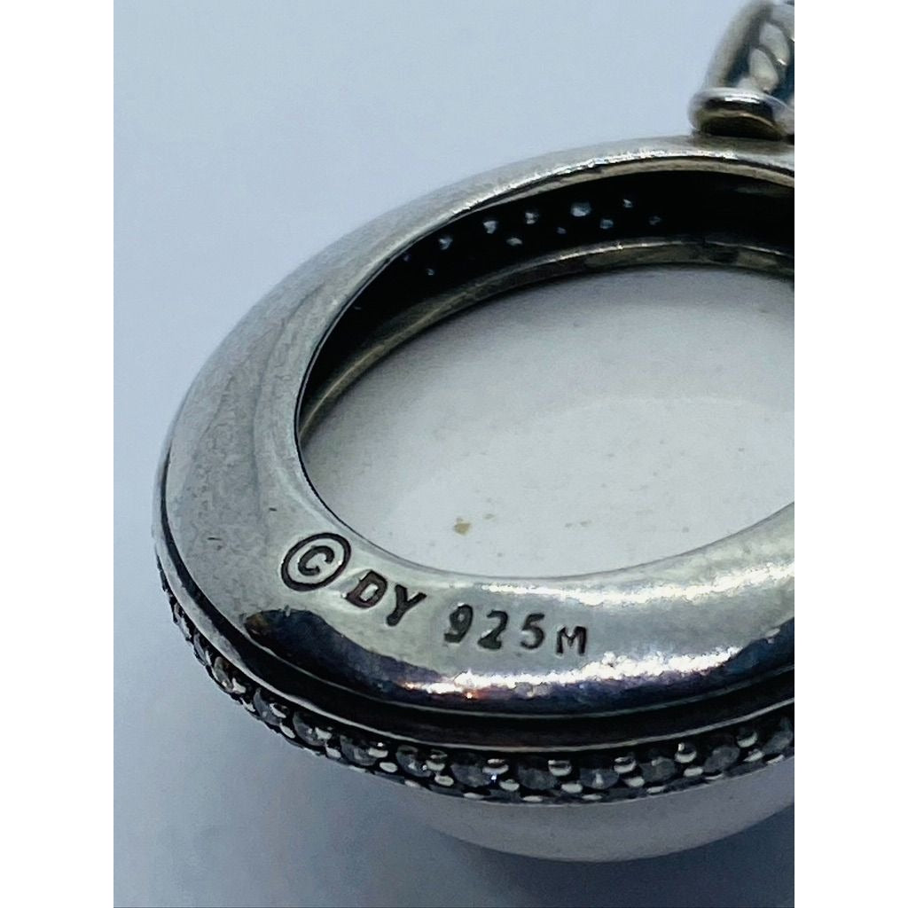 David Yurman White Agate Diamond Enhancer 39mm