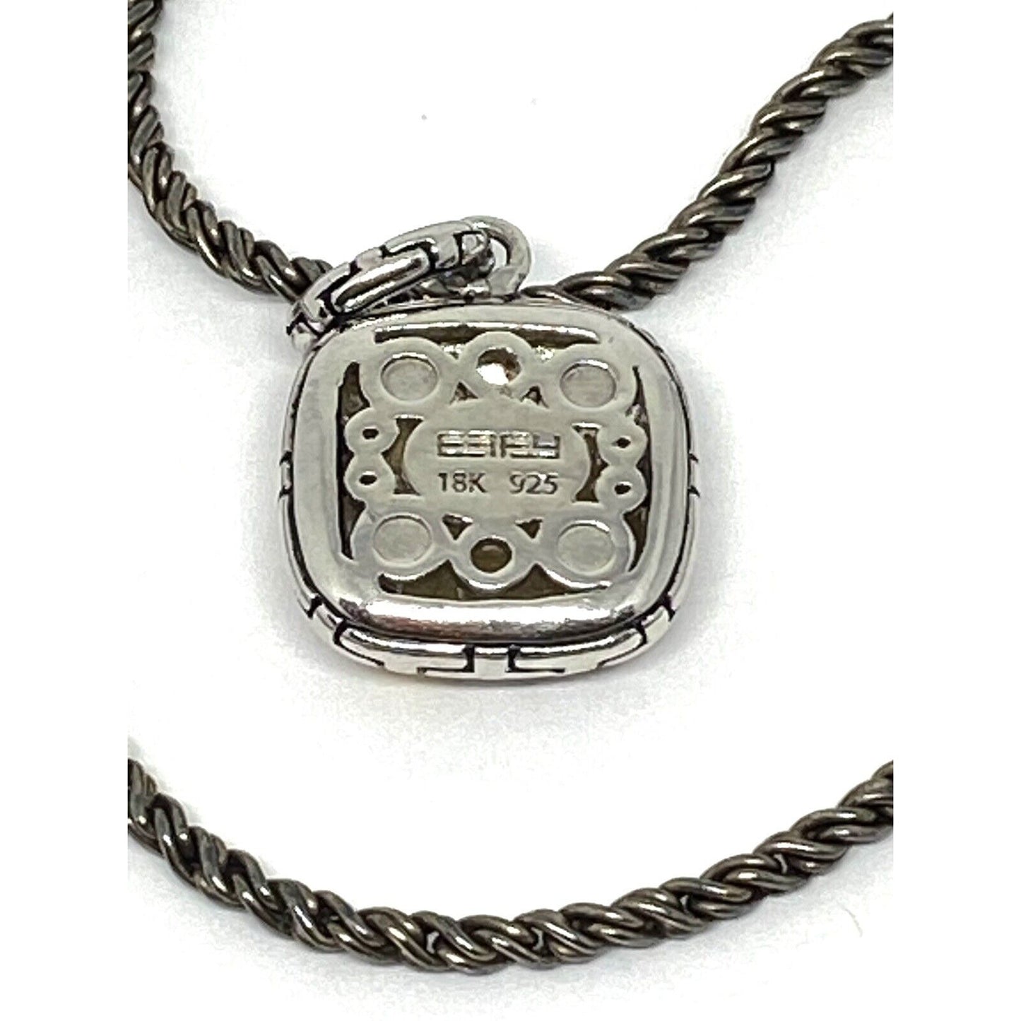 EFFY 18K Gold Sterling Silver Chain Pendant Necklace 14.4 Grams