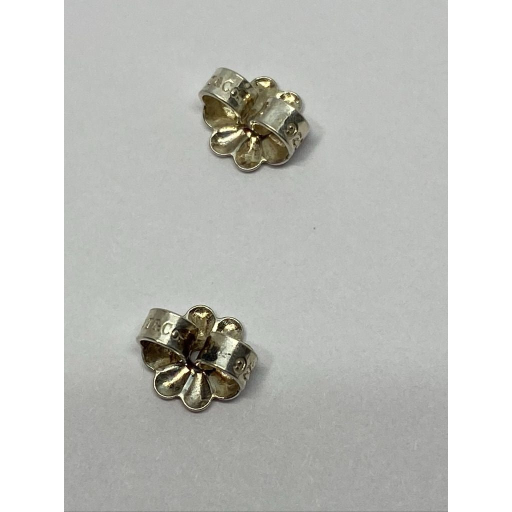 VERY RARE Tiffany & Co 925 Silver Snowflake Stud Earrings BOX POUCH