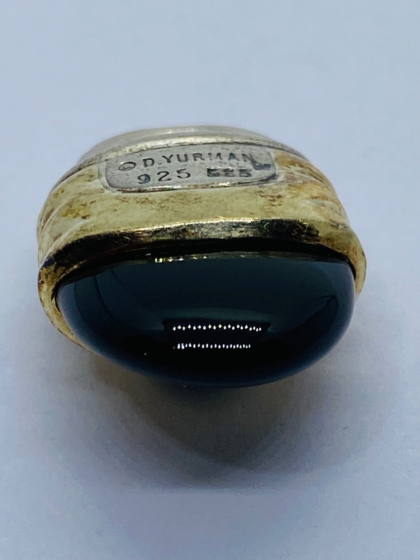 Rare David Yurman Tourmaline Black Onyx Renaissance Pendant in 14k Gold 925