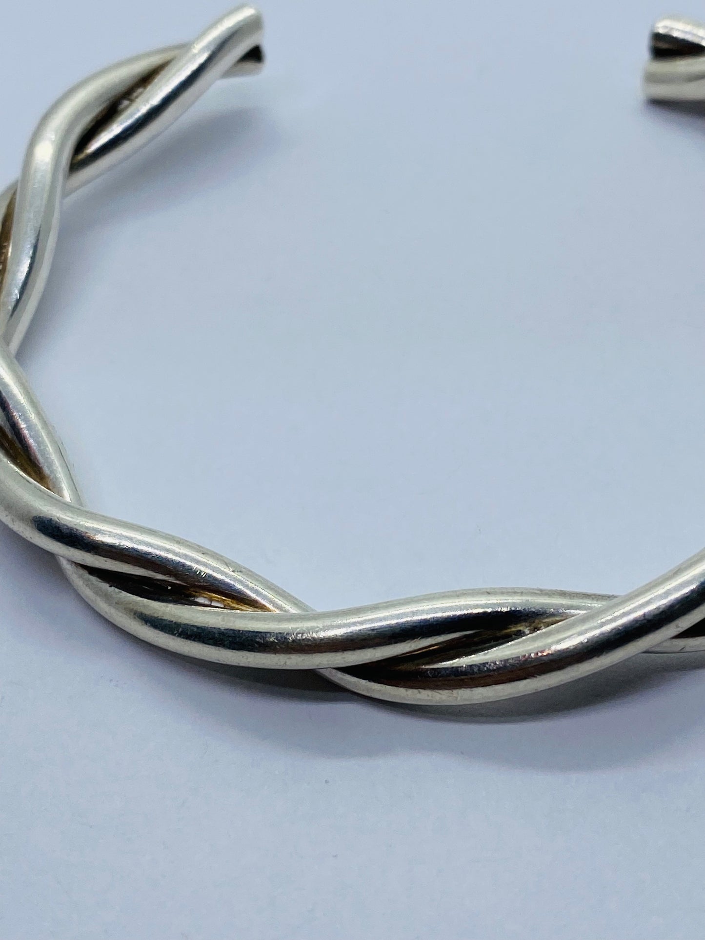 Vintage Tiffany & Co Sterling Silver Twist Cuff Bracelet 7” Including Gap 6MM