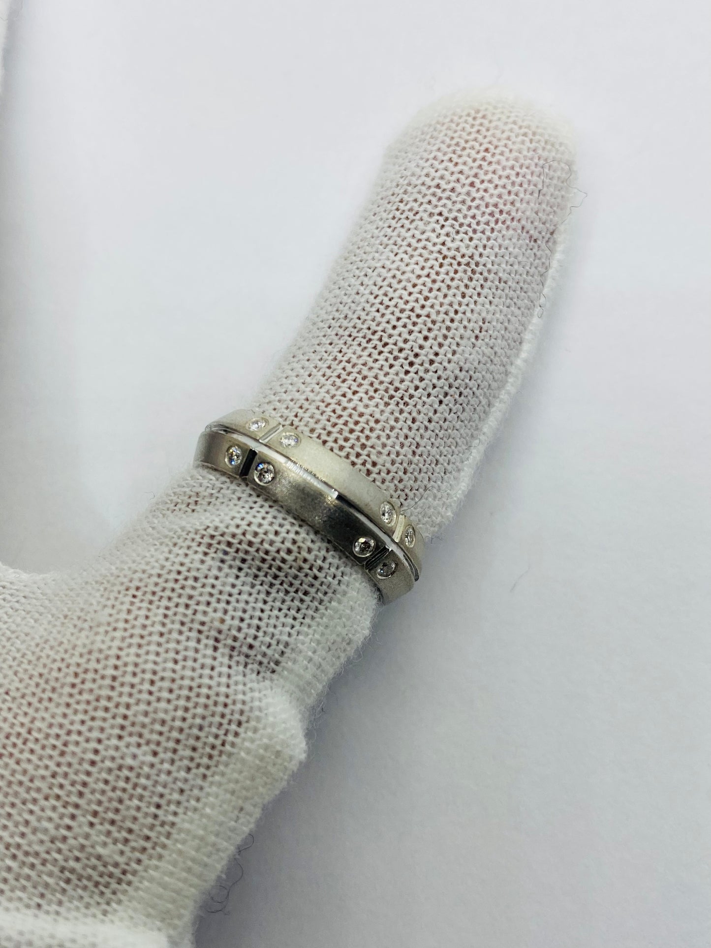Tiffany & Co. 2000 Stream America 18K White Gold Diamond Band Ring - Size 5