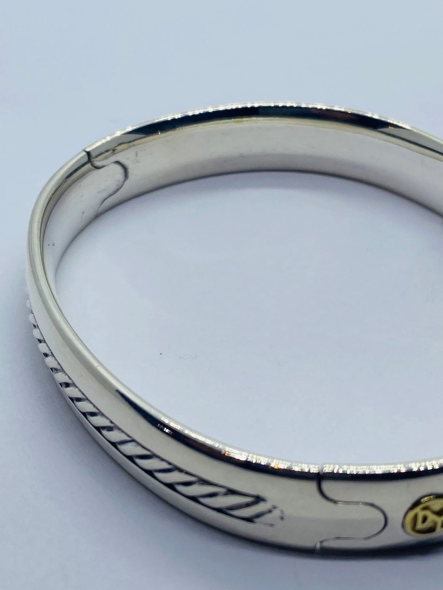 Mens David Yurman Classic Cable bracelet 18K YG sterling silver 7”