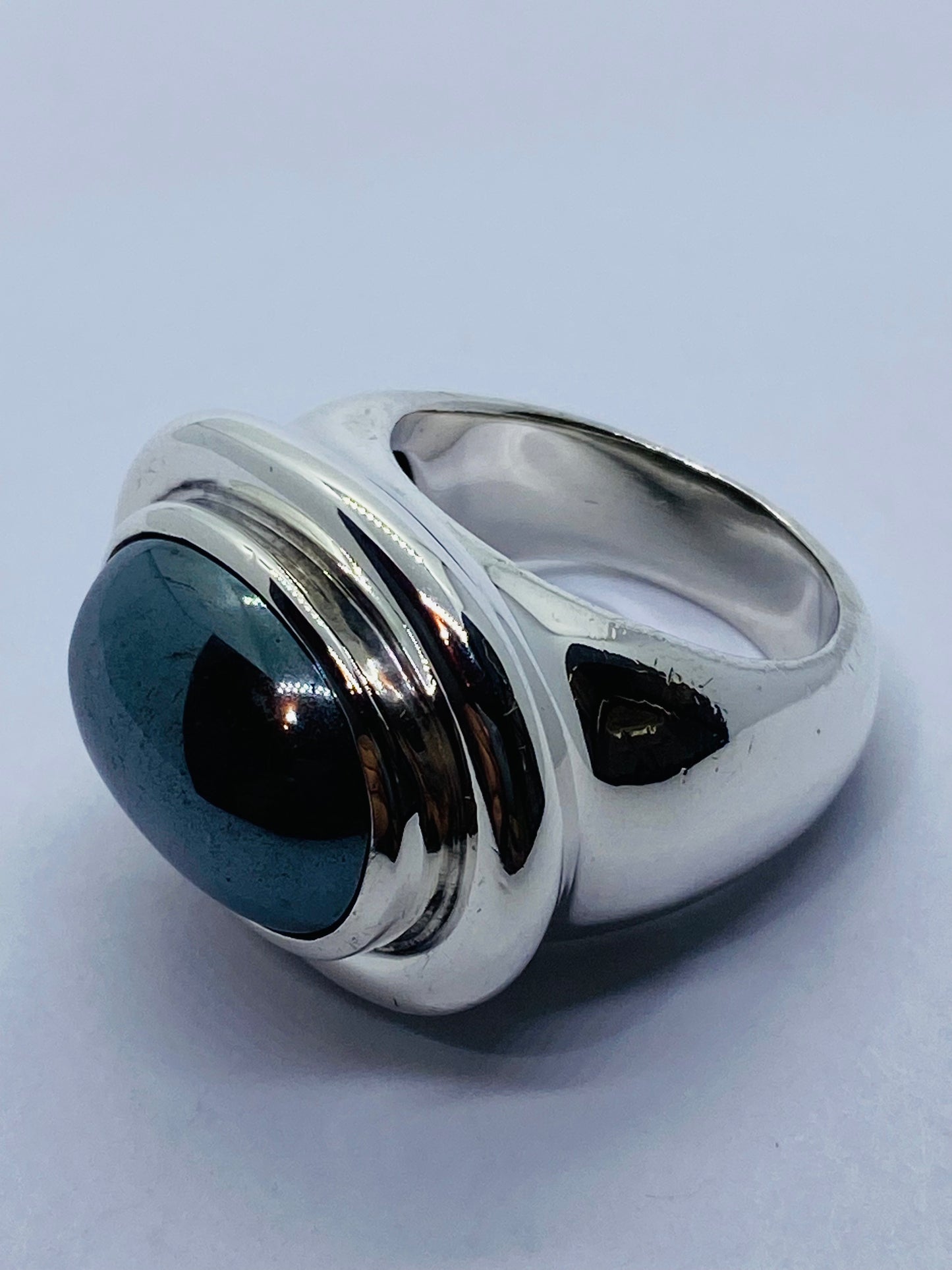 Tiffany & Co. Paloma Picasso925 Sterling Silver Cabochon Hematite Ring 7
