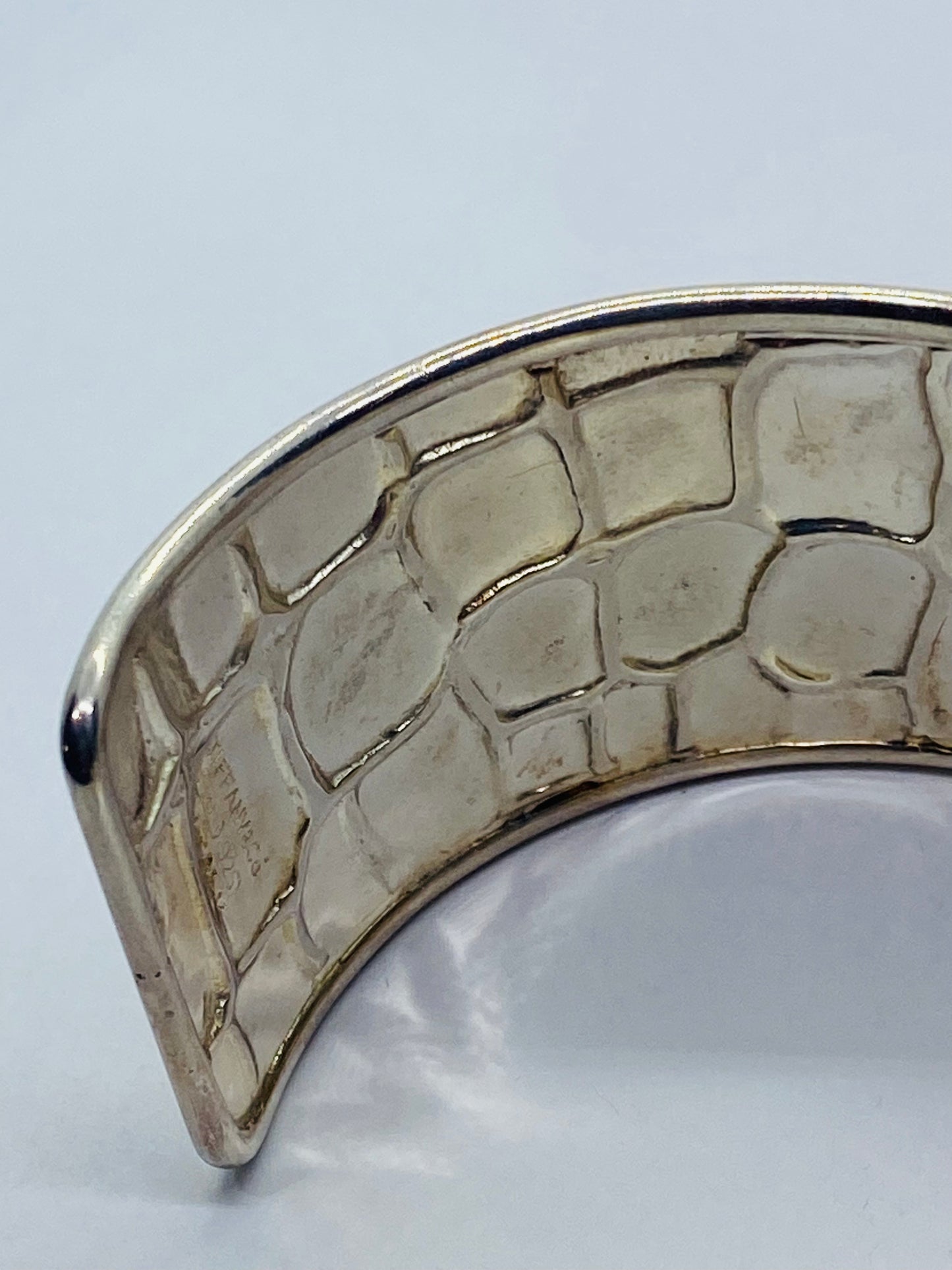 RARE VINTAGE TIFFANY Crocodile Cuff Bracelet 90’s BRACELET Cuff 27MM WIDE BOX