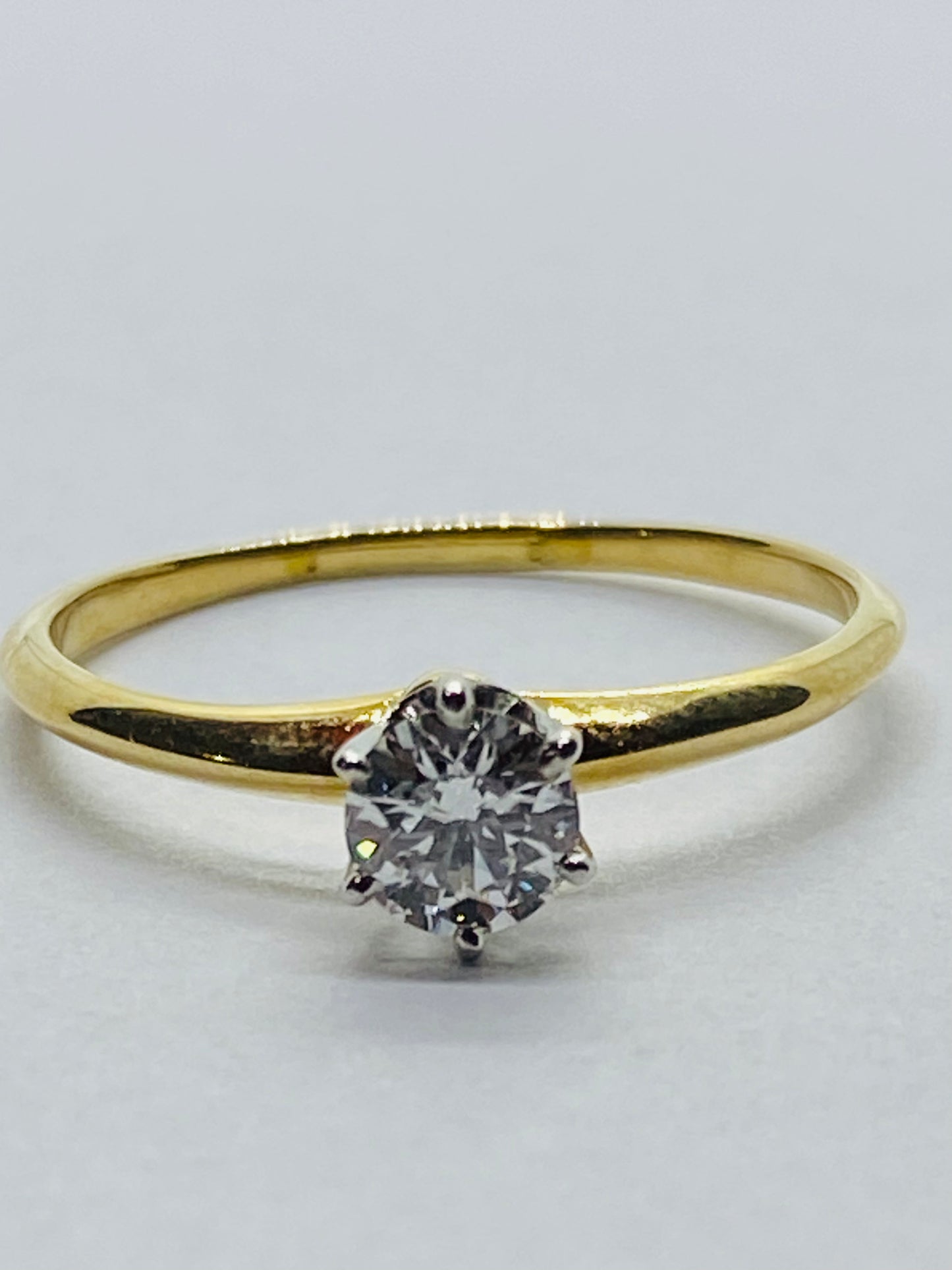 Tiffany & Co 18k Platinum .30 TCW Diamond VS1 Solitaire Engagement Ring 5.75