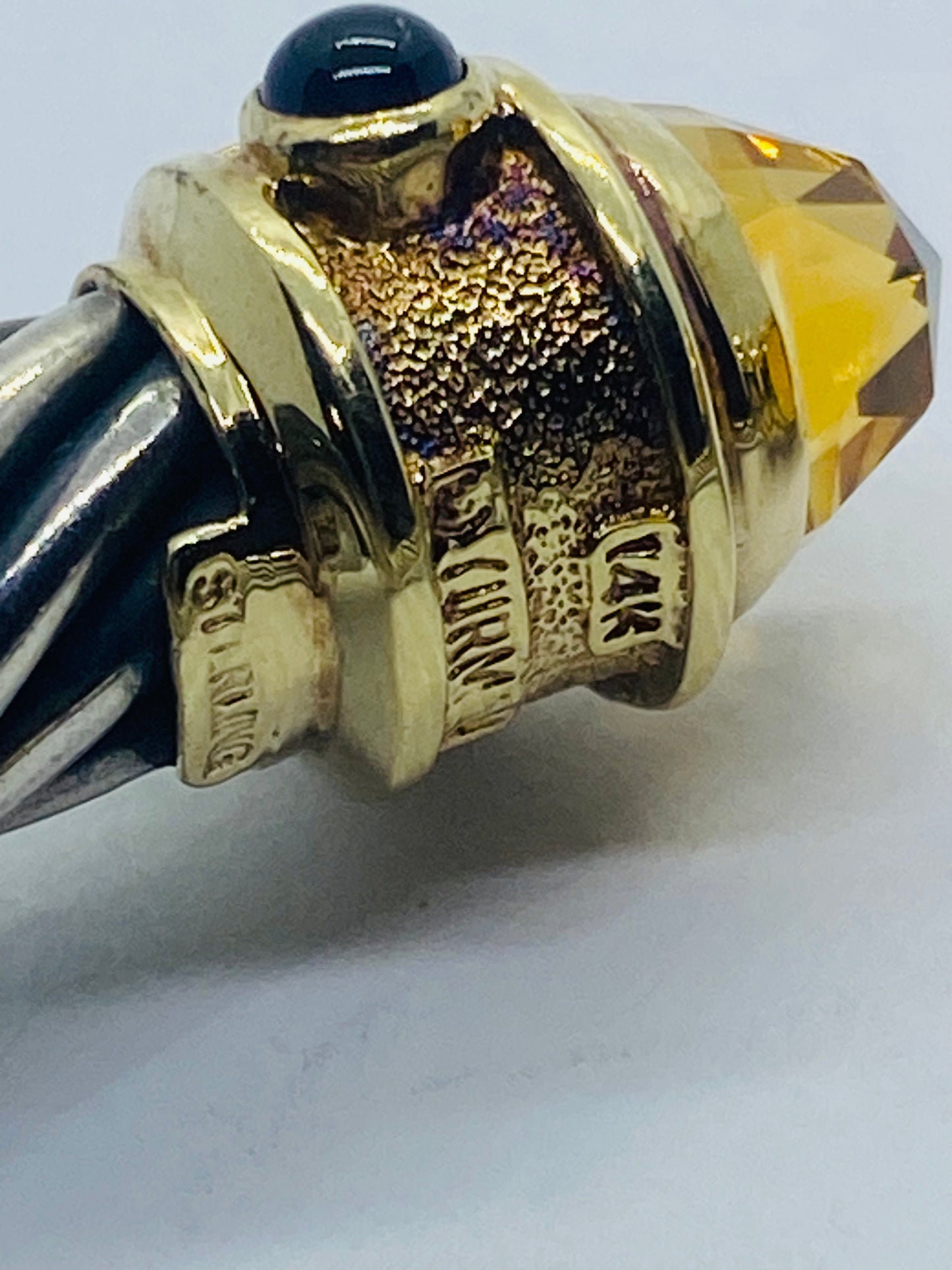 David Yurman 925 14K Gold 10MM Renaissance Bracelet Citrine Amethyst Tourmaline
