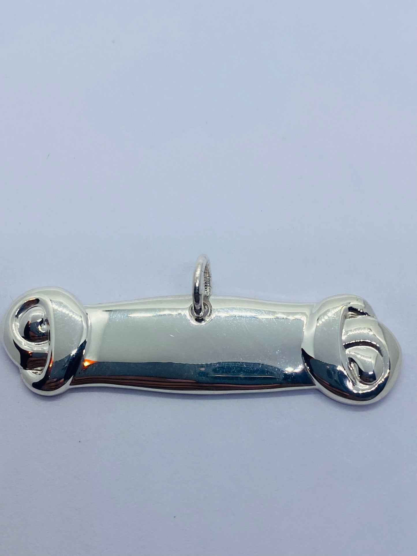 Tiffany & Co. Dog Bone Charm Pendant Tag Sterling Silver 51mm