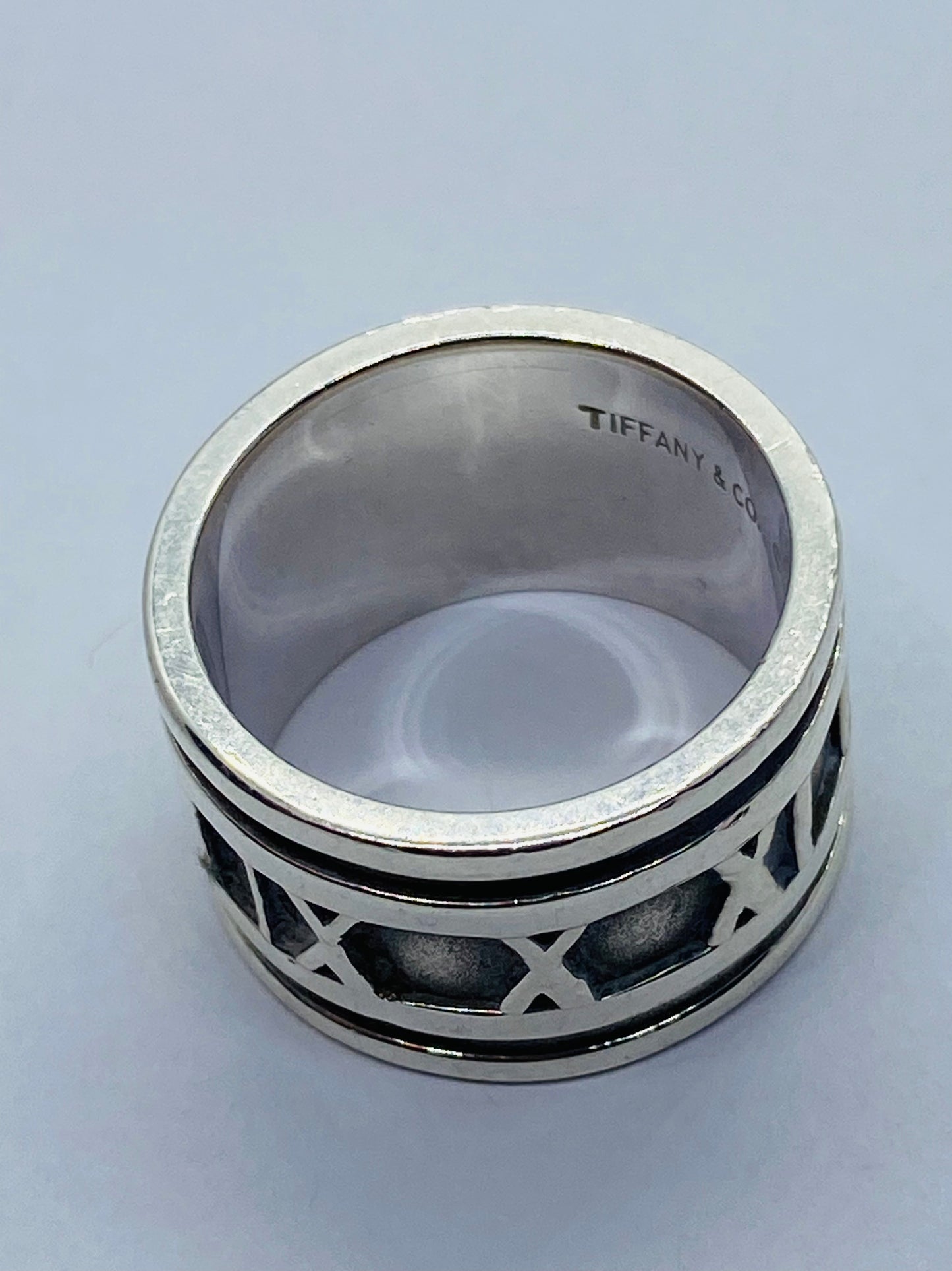 TIFFANY & CO UNISEX WIDE ATLAS BAND RING Size 5